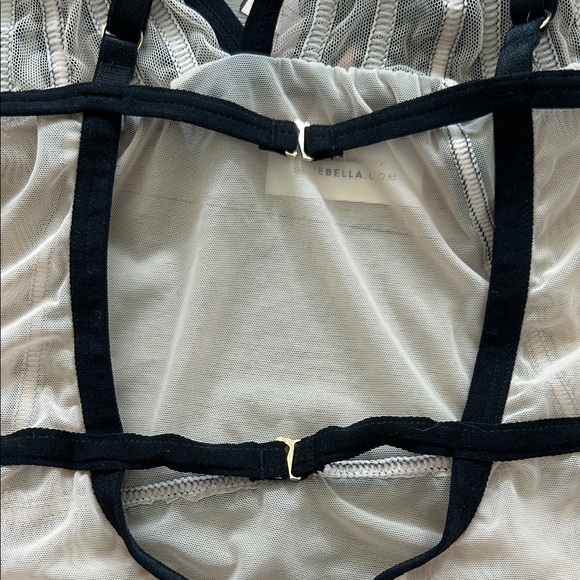 NWT Bluebella Sheer Black and Cream Striped Bodysuit - Picture 4 of 5